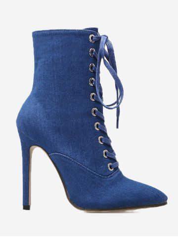 lace up pointed toe boots