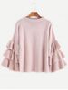 Layered Sleeve Flouncy Pullover Sweater -  