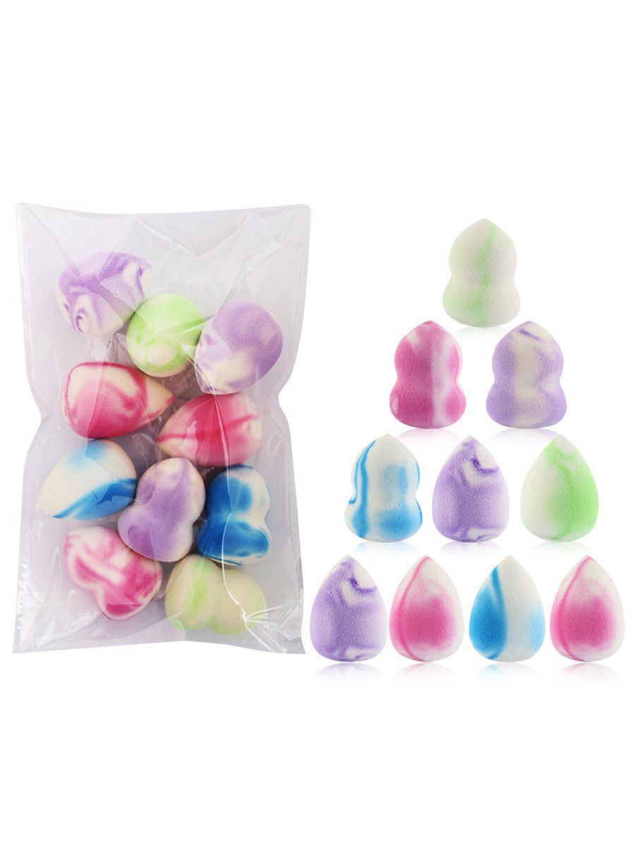 

10Pcs Makeup Foundation Beauty Sponge Puff, Colorful