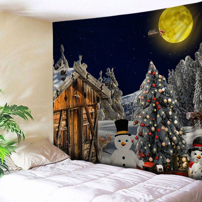 

Christmas Forest House Print Tapestry Wall Hanging Art Decoration, Colormix