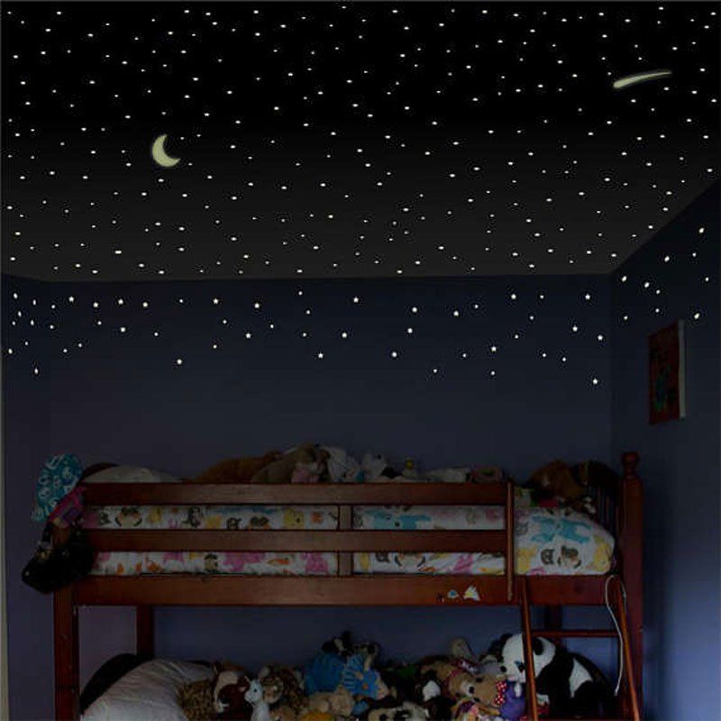 

Luminous Starry Moon Night Patterned Wall Sticker, Green