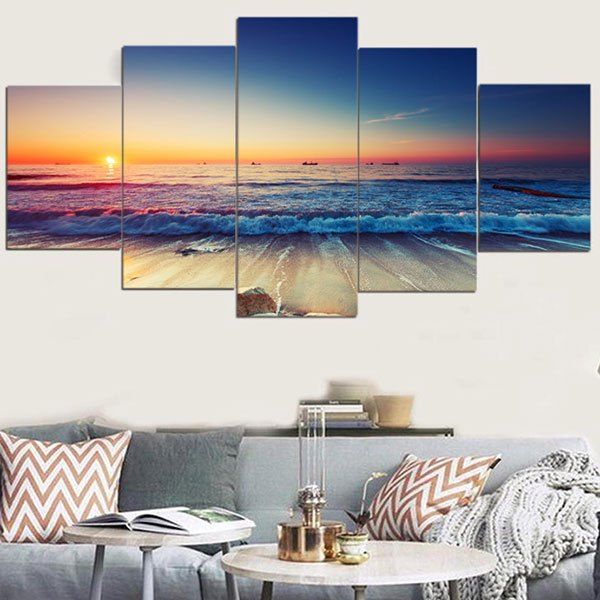 

Sunset Seascape Pattern Wall Art Canvas Paintings, Colorful