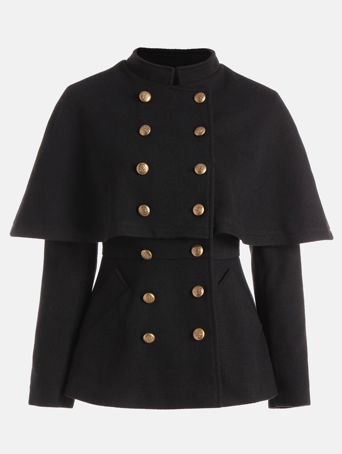 black capelet jacket