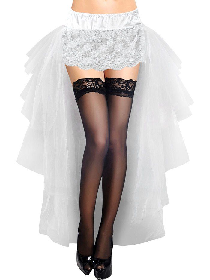

Tiered High Low Halloween Skirt, White
