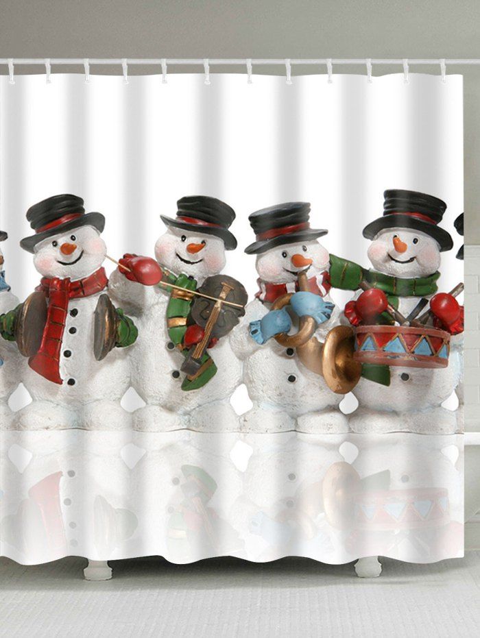 

Bath Waterproof Polyester Christmas Snowman Shower Curtain, Colormix