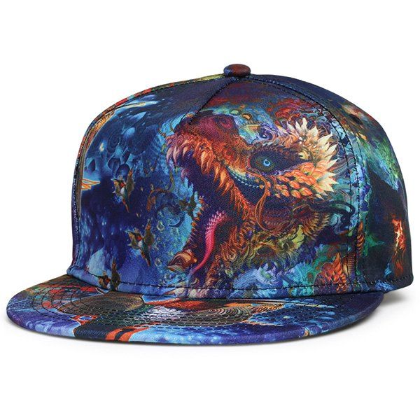 

3D Graphic Print Hip-Hop Snapback Cap, Purple