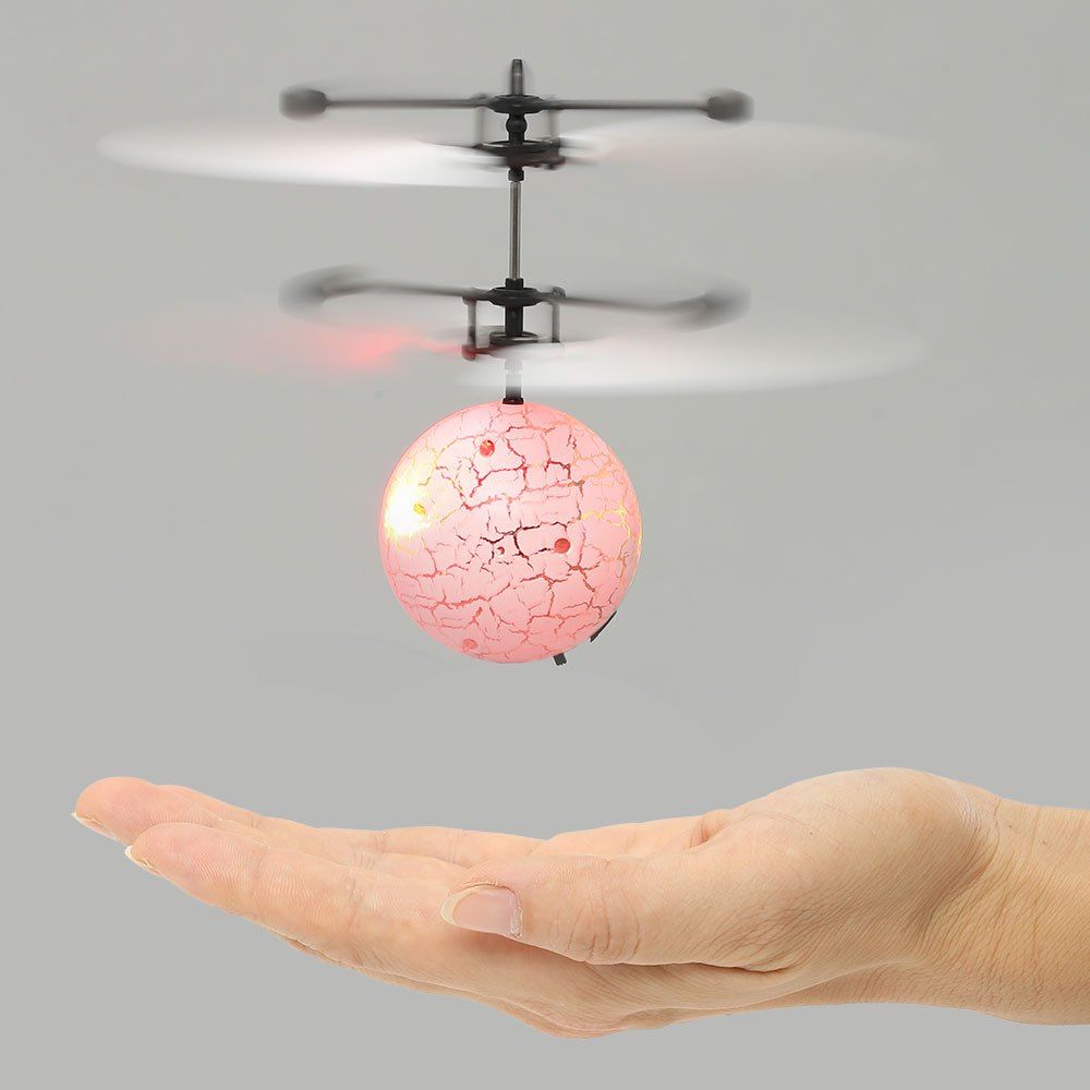 

Colorful LED Flash Infrared Induction Flying Ball, White