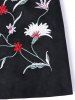 Zip Up Floral Embroidered A-line Skirt -  