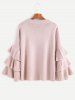 Layered Sleeve Flouncy Pullover Sweater -  