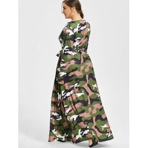 plus size camo maxi dress