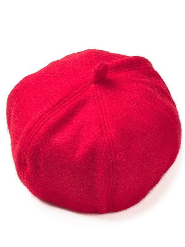 

Vintage Artificial Wool Beanie Beret Hat, Red