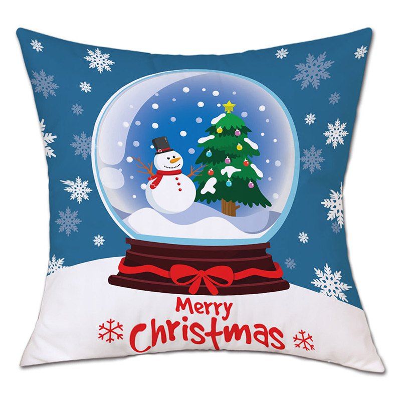 

Christmas Crystal Ball Print Decorative Linen Pillowcase, Colormix