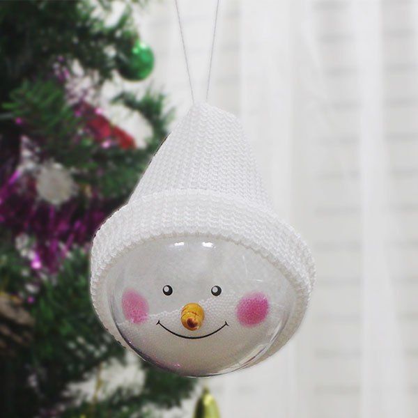 

Christmas Transparent Ball Dolls Decoration Hangings, White