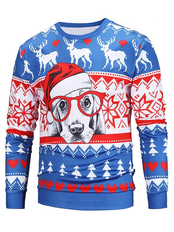

Christmas 3D Dog Print Pullover Sweatshirt, Colormix