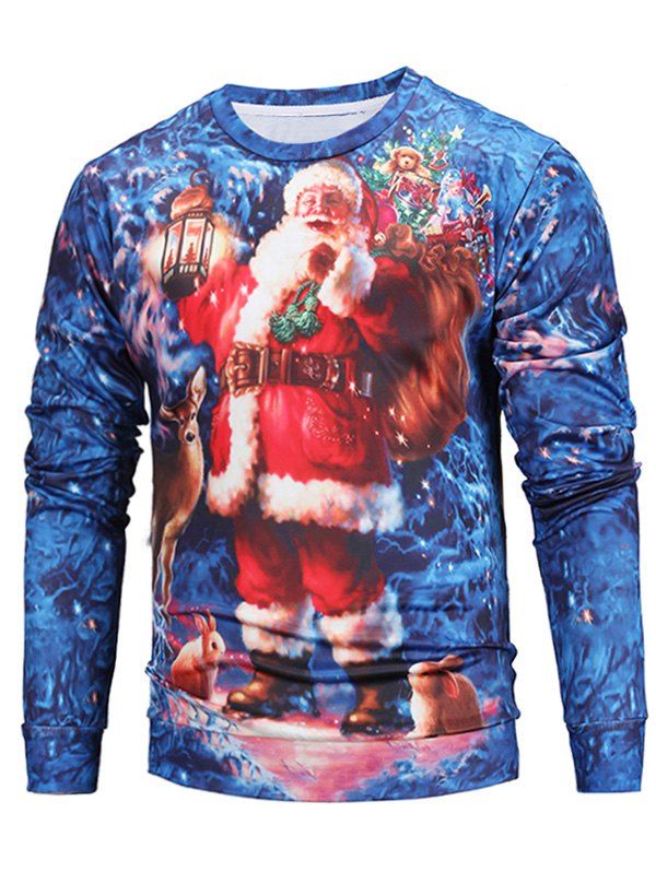 

Christmas 3D Santa Print Pullover Sweatshirt, Colormix
