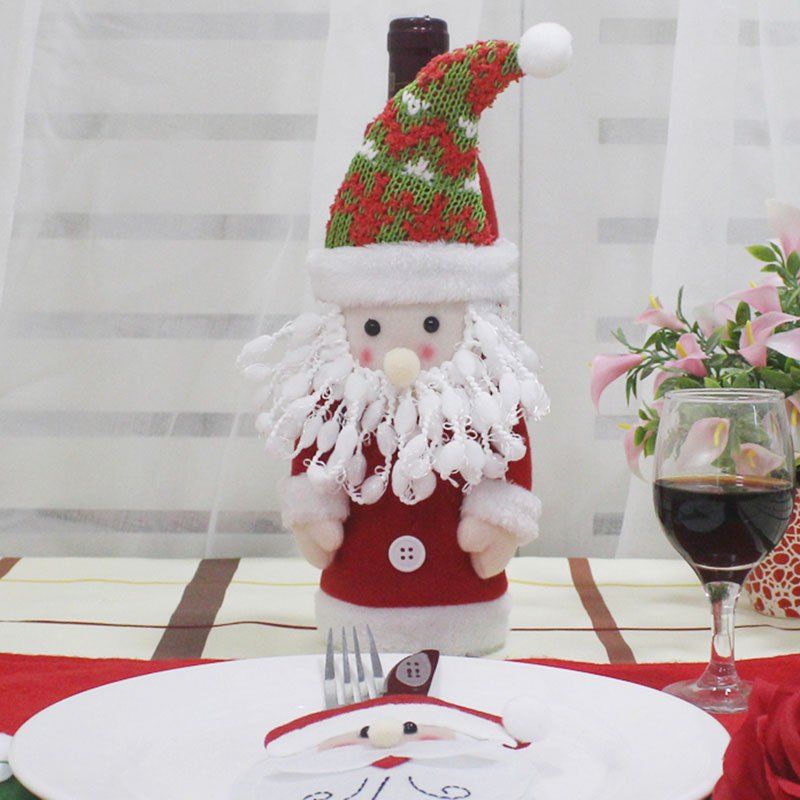 

Table Decor Santa Claus Shape Winebottle Cover, Colorful
