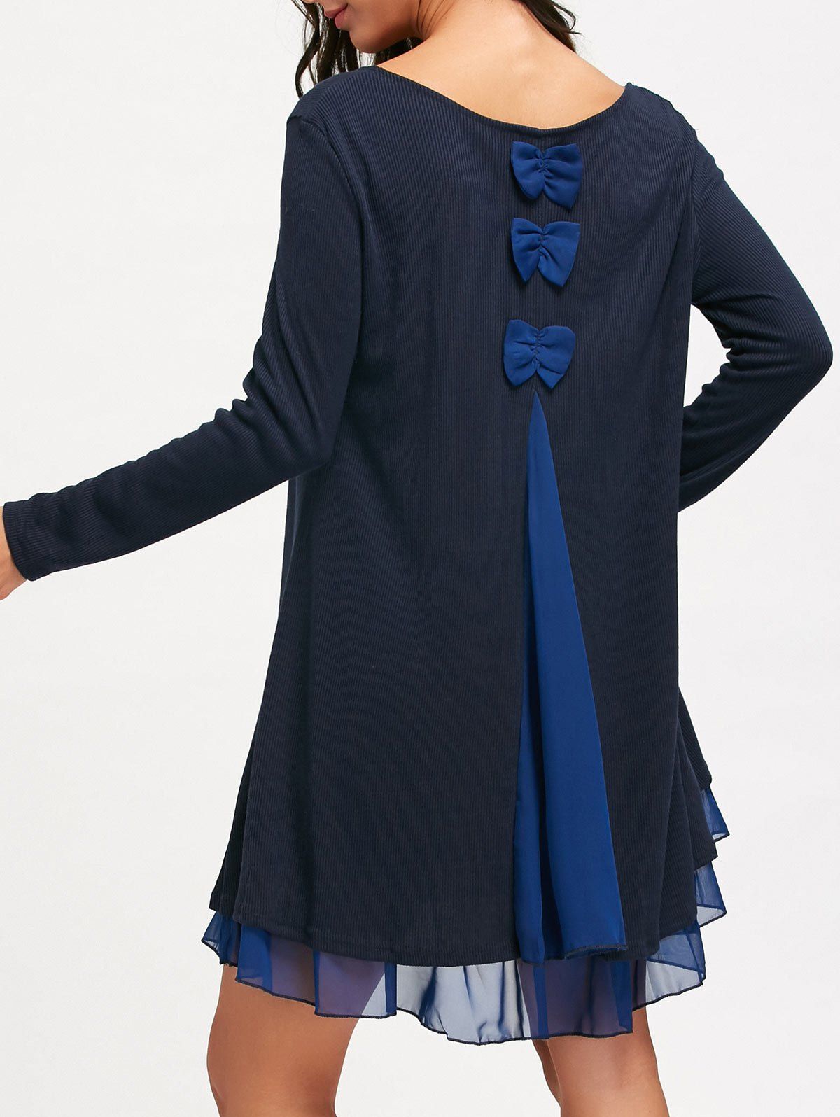 chiffon swing dress with sleeves