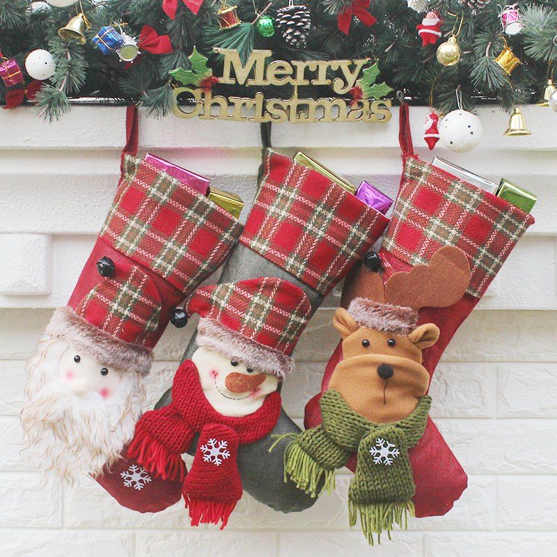 

Hanging Decoration Supplies 3Pcs Christmas Socks, Colorful