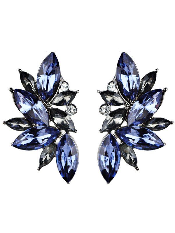 

Statement Faux Crystal Rhinestone Earrings, Blue