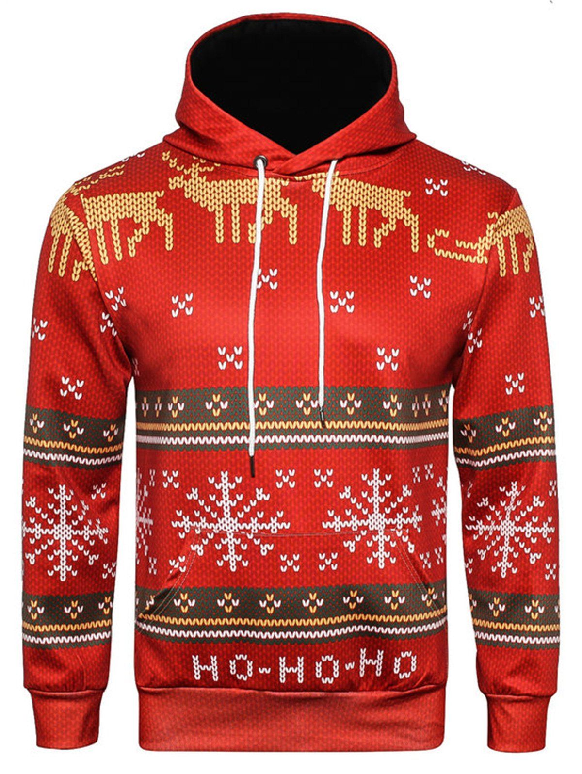 

Christmas Ugly Snowflake Graphic Print Hoodie, Colormix