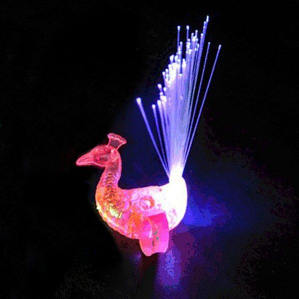 

Peacock Shape Finger Toy LED Finger Lights, Red