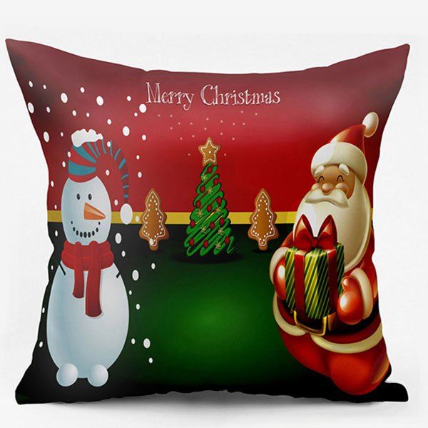 

Christmas Snowman Santa Claus Double Side Printed Pillow Case, Colormix
