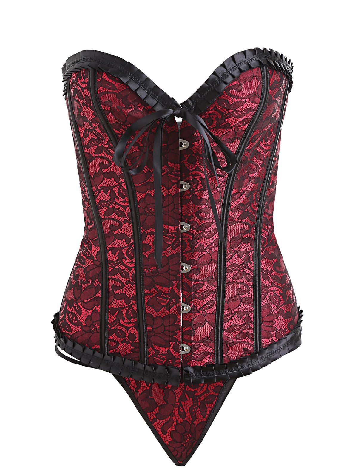 

Lace-up Steel Boned Corset, Wine red