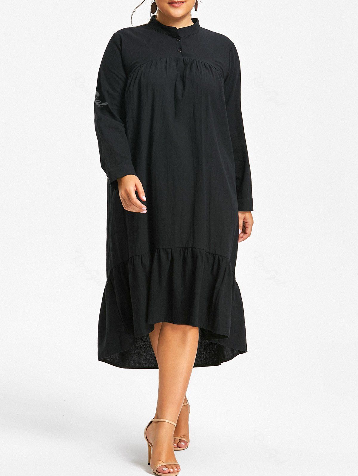plus size long smock dress