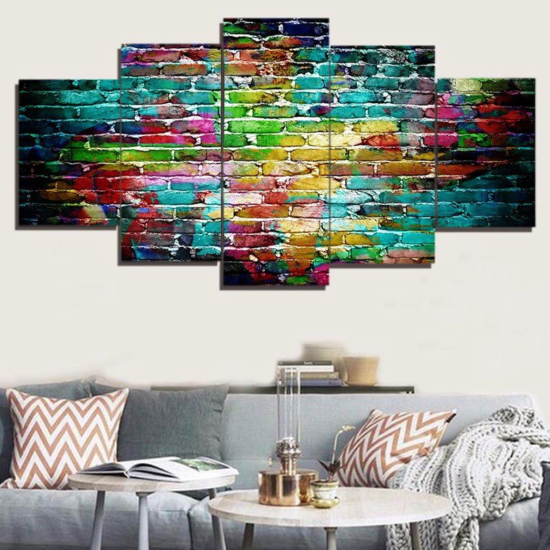 

Colorful Bricks Wall Print Split Canvas Paintings