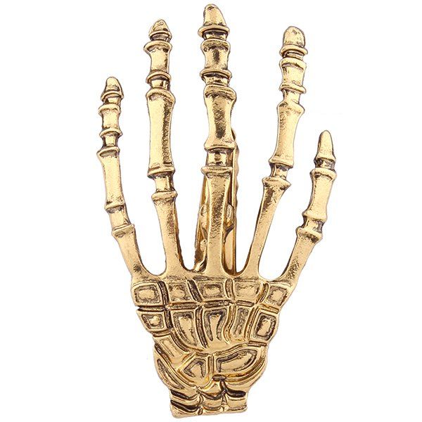 

Skeleton Hand Cool Barrette, Golden