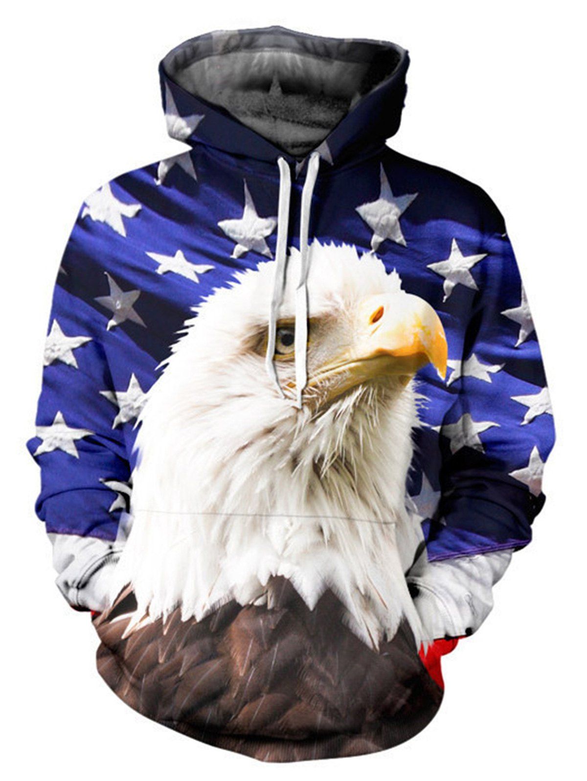 

Eagle Stars 3D Print Pullover Hoodie, Colormix