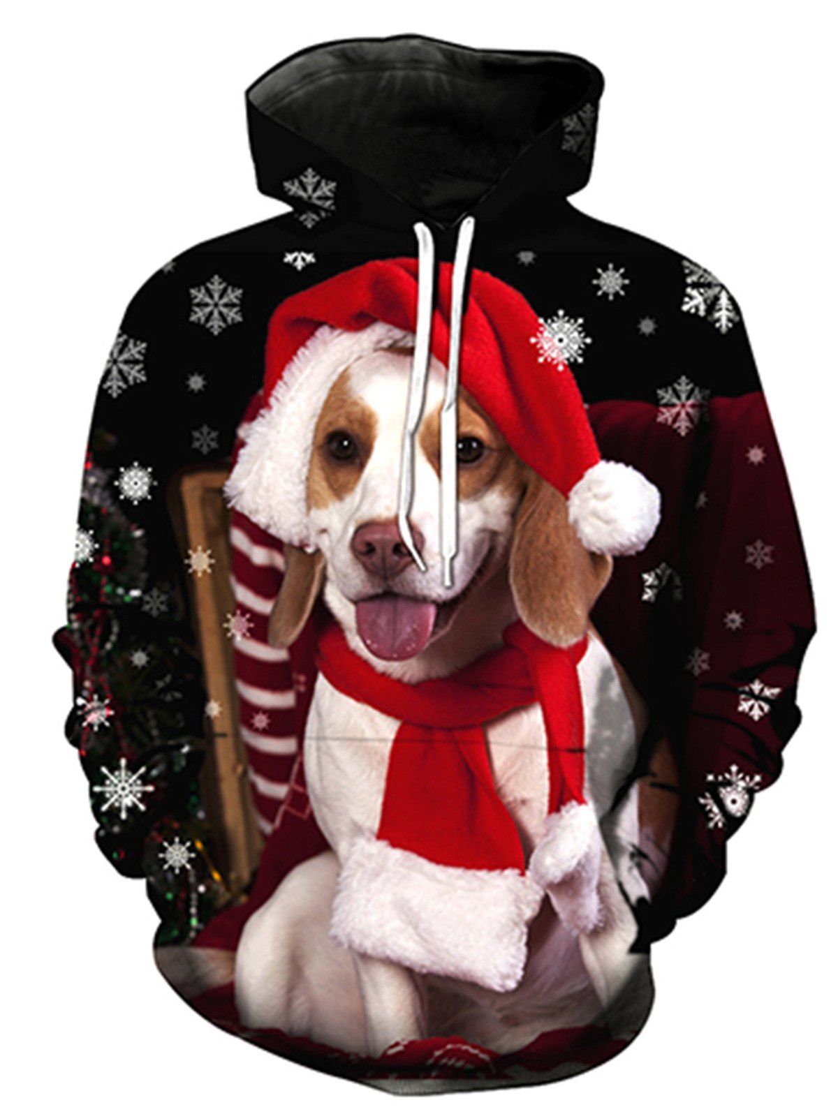 

Christmas Dog 3D Print Pullover Hoodie, Colormix