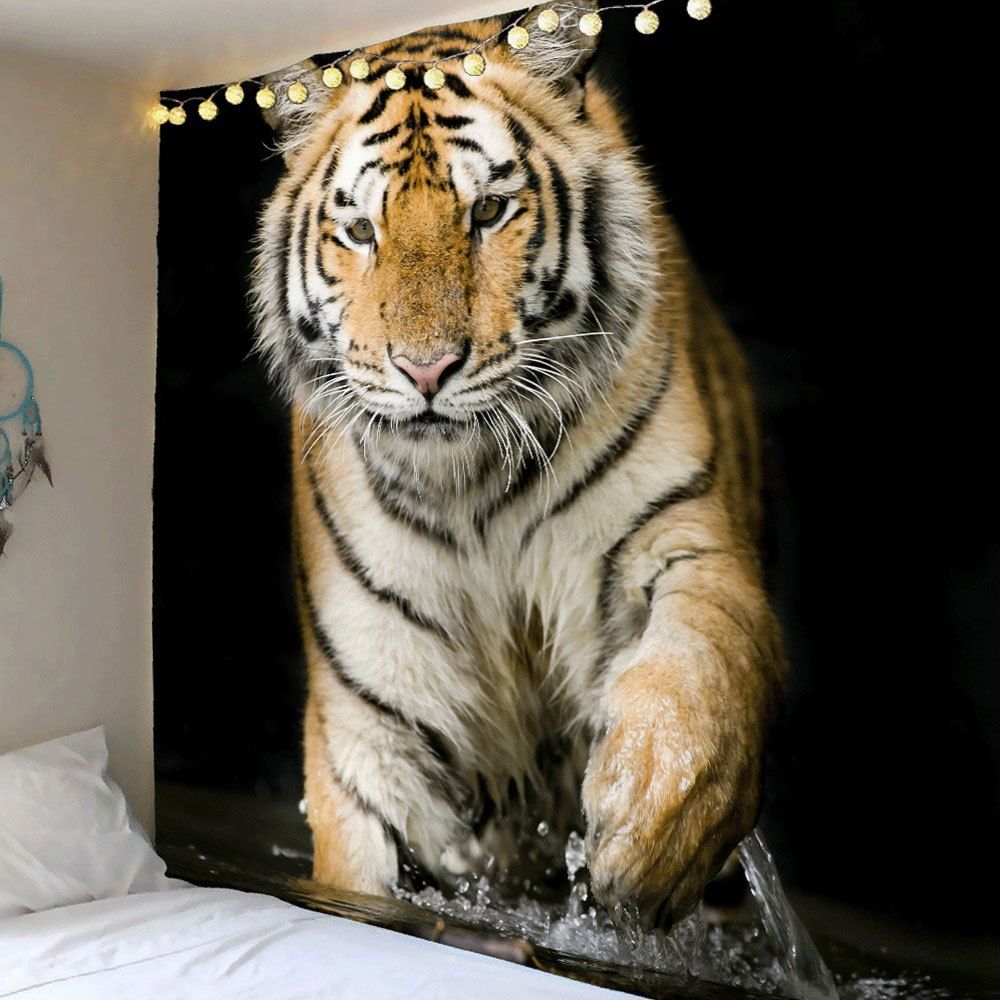 2018 Waterproof Fierce Tiger Pattern Wall Hanging Tapestry Rosegal Waterproof Fierce Tiger Pattern Wall Hanging Tapestry