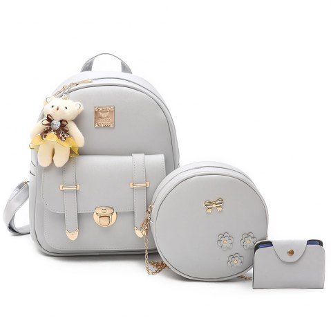 Affordable Bow 3 Pieces Metal Backpack Set  