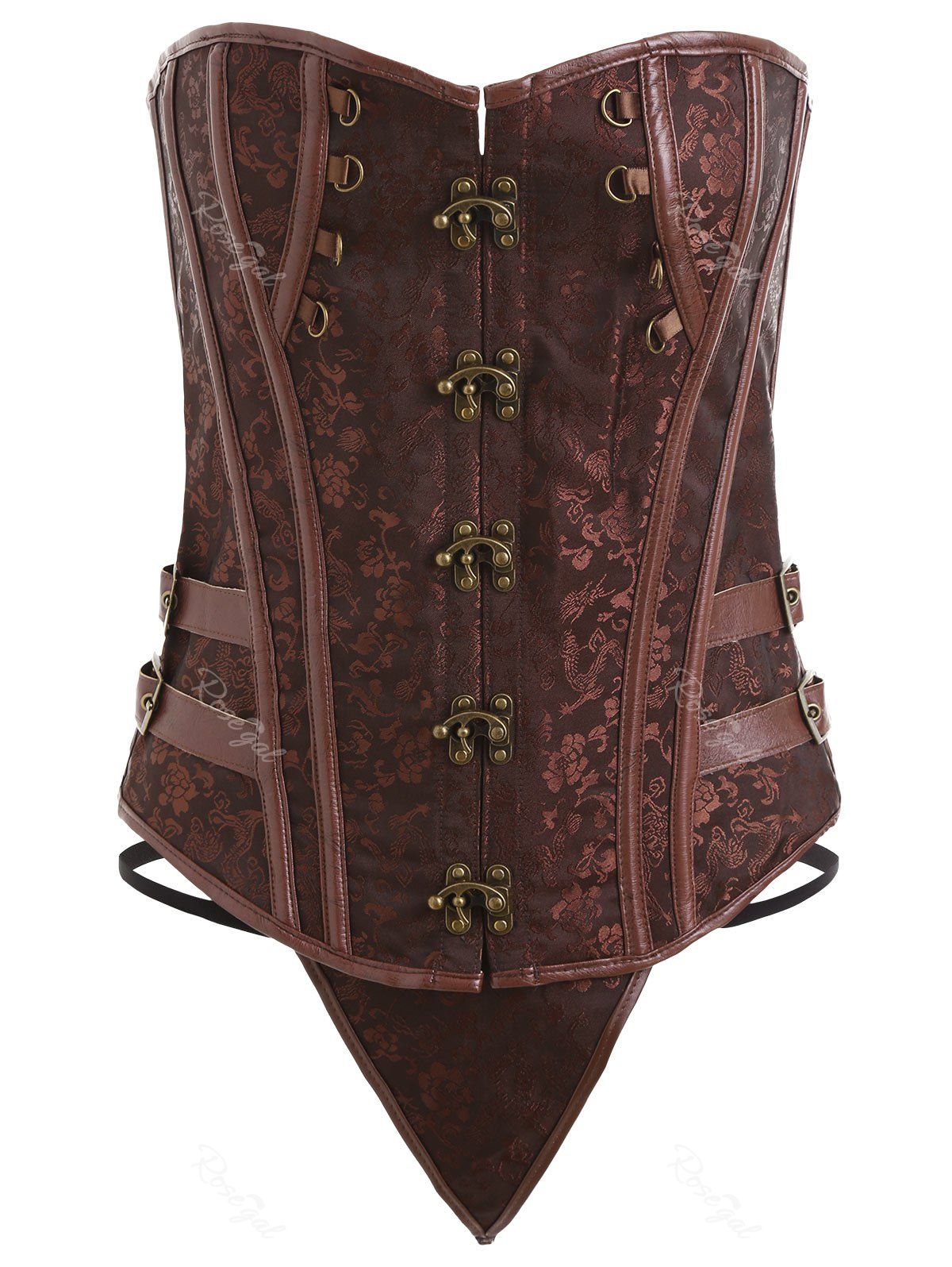 

Vintage Plus Size Lace-up Underbust Corset, Brown