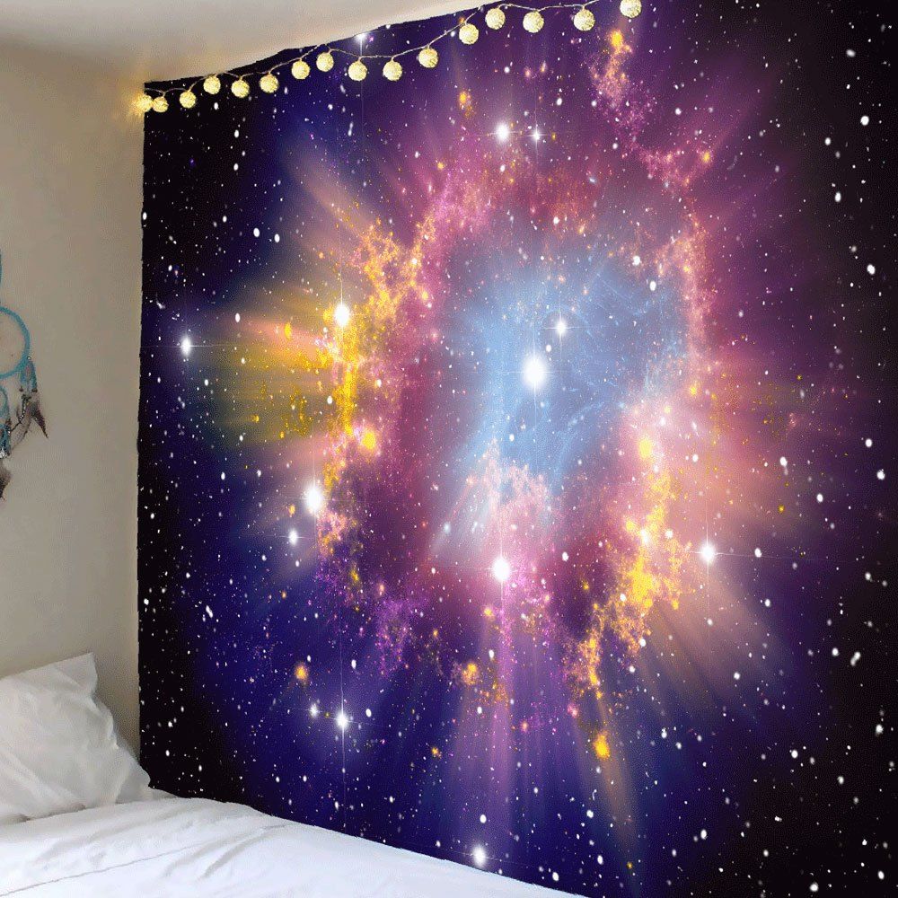 

Shiny Starry Sky Printed Wall Art Tapestry, Colorful