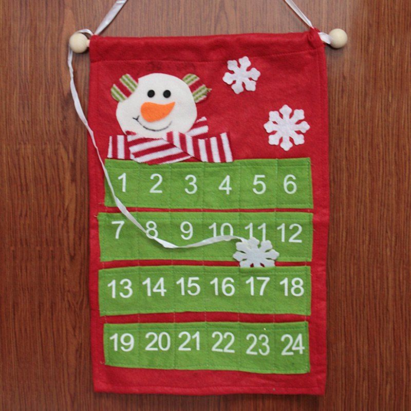 

Christmas Santa Claus Deer Advent Calendar Hanging Decoration, Green