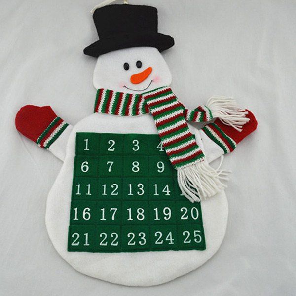 

Christmas Santa Snowman Advent Calendar Hanging Decoration, Green
