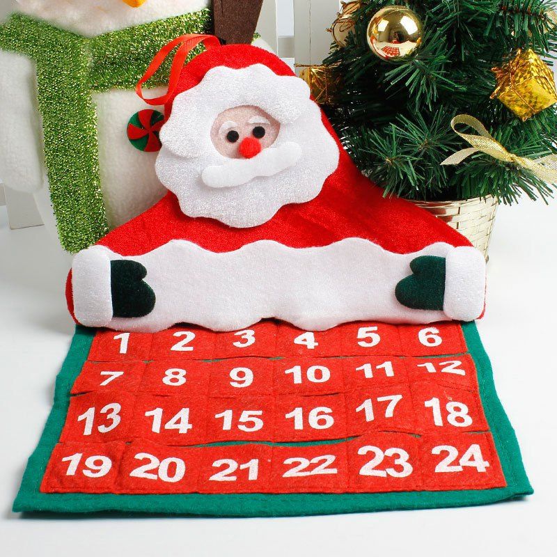 

Christmas Santa Claus Advent Calendar Hanging Decoration, Red