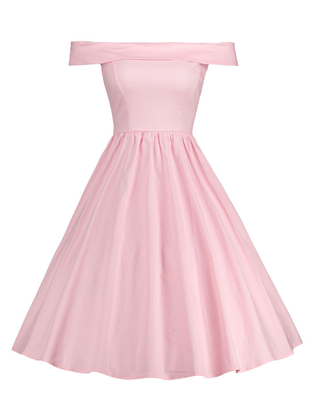 

Off Shoulder A Line Vintage Dress, Pink