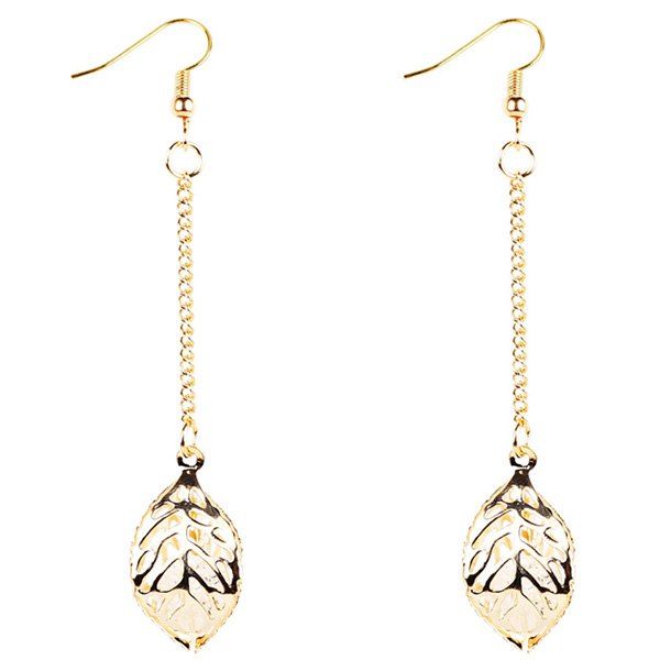 

Alloy Leaf Chain Vintage Hook Earrings, Golden