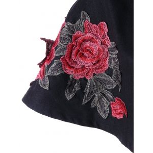 Black 3xl Faux Fur Panel Plus Size Embroidery Shrug | RoseGal.com