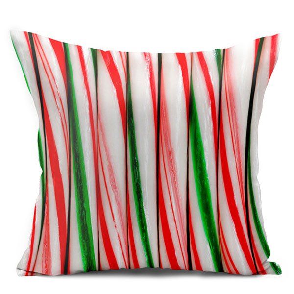 

Candy Cane Double Side Printed Decorative Pillow Case, Colorful