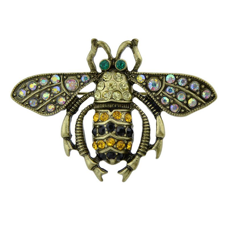 

Rhinestone Insect Vintage Brooch, Golden