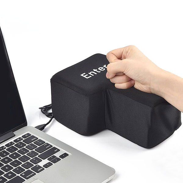 

USB Big Enter Key Vent Toy Nap Pillow, Black