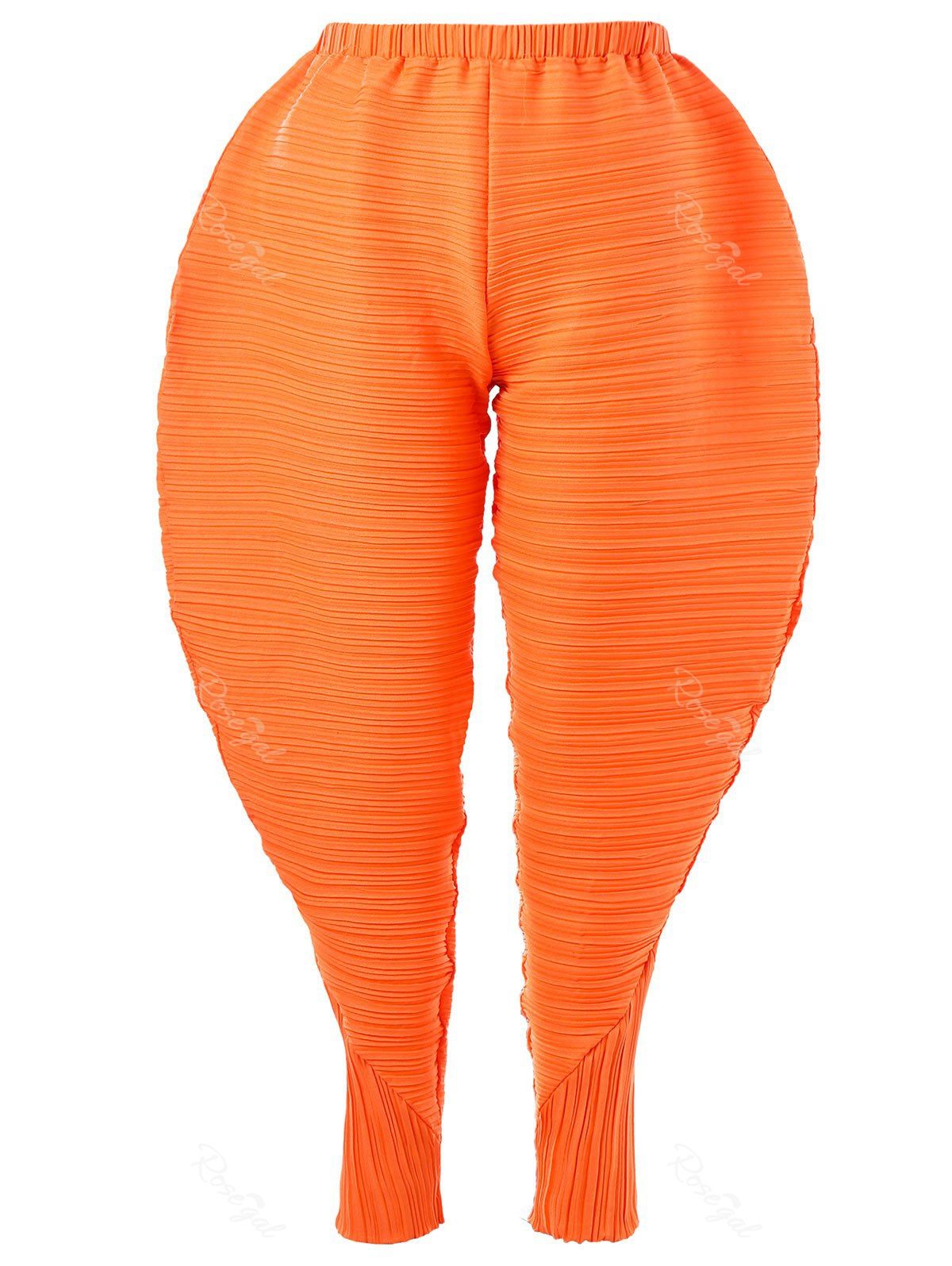 

Thanksgiving Chicken Drumsticks Plus Size Pleated Pants, Orange