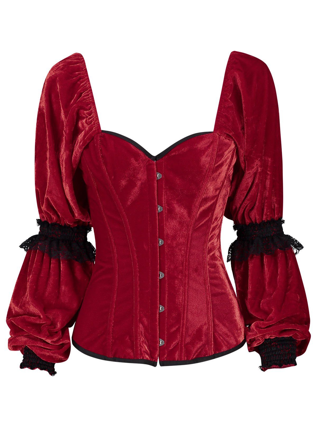 

Lantern Sleeve Christmas Velvet Corset, Red