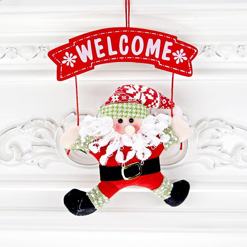 

Door Decorations Hanging Christmas Santa Snowman Doll, Red