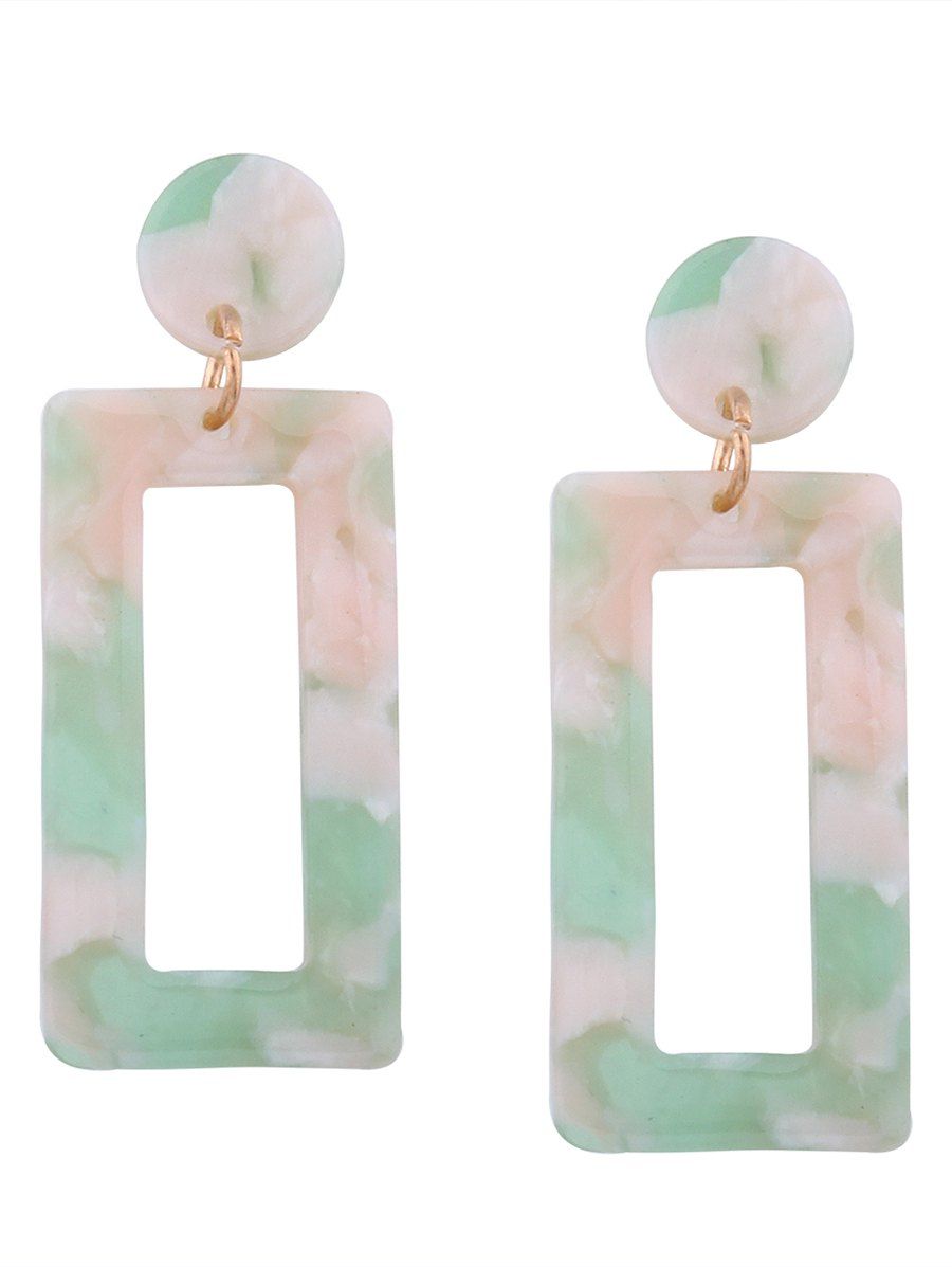 

Resin Geometric Simple Earrings, Green