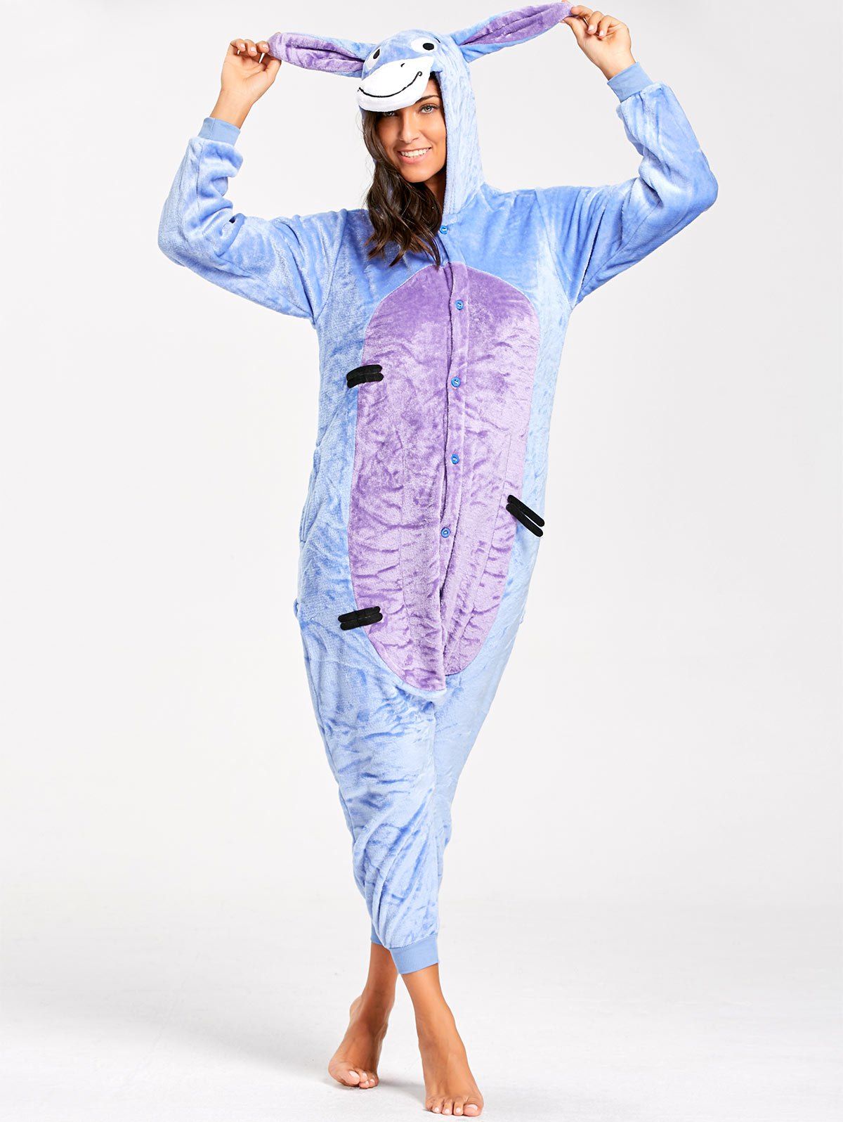 

Funny Donkey Animal Onesie Pajamas for Adult, Blue